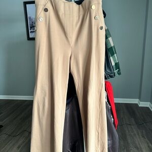 Chic Beige High-Waisted Trousers